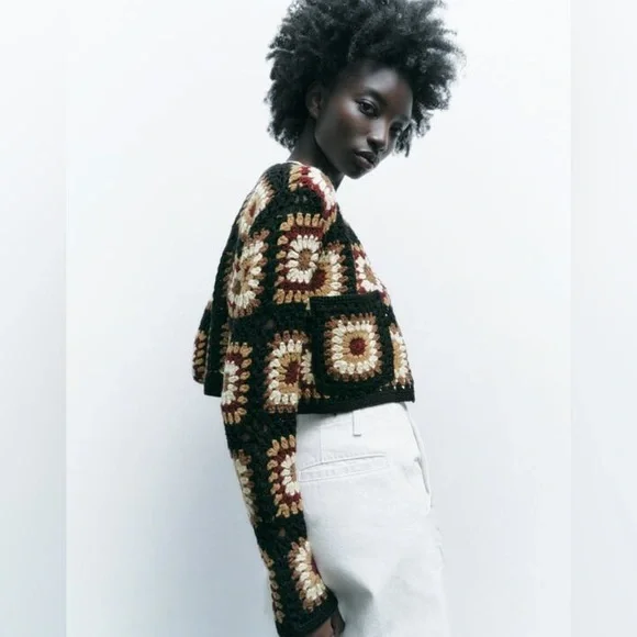 Zara Crochet Knit Cardigan - Picture 2 of 8